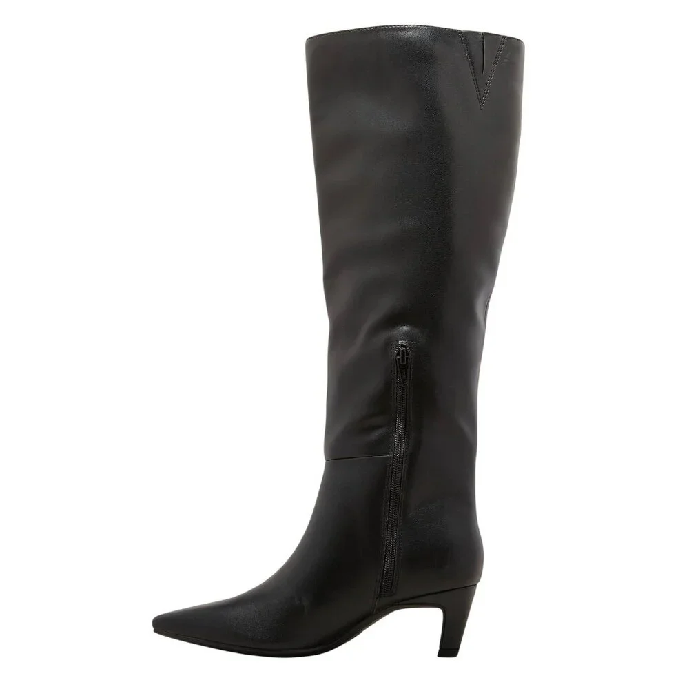 Universal Thread Womens Kendra Kitten Heel Tall Dress Boots 90511058 Black 6.5M - Picture 9 of 10